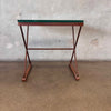Custom Made Industrial Iron & Glass Side Table