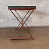Custom Made Industrial Iron & Glass Side Table