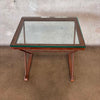 Custom Made Industrial Iron & Glass Side Table