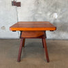 Vintage Handcrafted Redwood Side Table