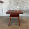 Vintage Handcrafted Redwood Side Table