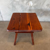 Vintage Handcrafted Redwood Side Table