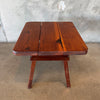 Vintage Handcrafted Redwood Side Table