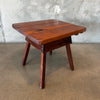 Vintage Handcrafted Redwood Side Table