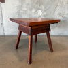 Vintage Handcrafted Redwood Side Table