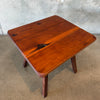 Vintage Handcrafted Redwood Side Table