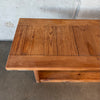 Vintage Low Modernist Pine Low Console Table
