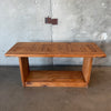 Vintage Low Modernist Pine Low Console Table