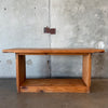 Vintage Low Modernist Pine Low Console Table