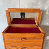 1970s Oak Tall Dresser w/ Fliptop Vanity