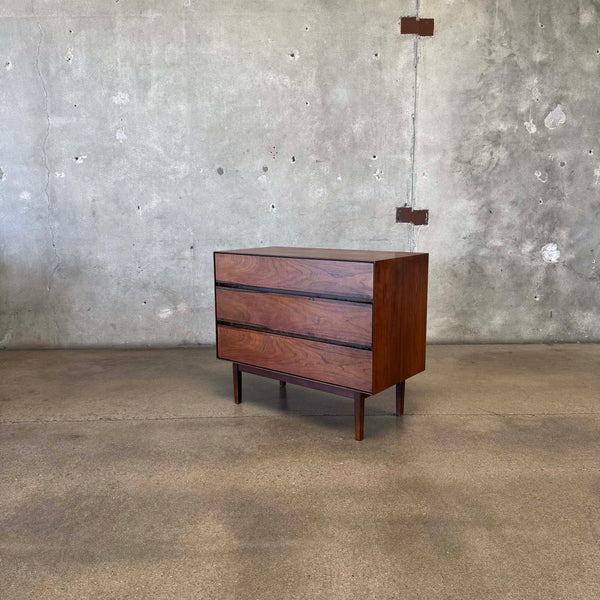 Mid Century Modern Walnut + Rosewood Dresser by Stanley