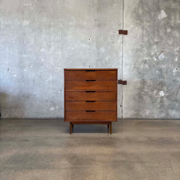 Mid Century Modern Walnut Highboy Dresser
