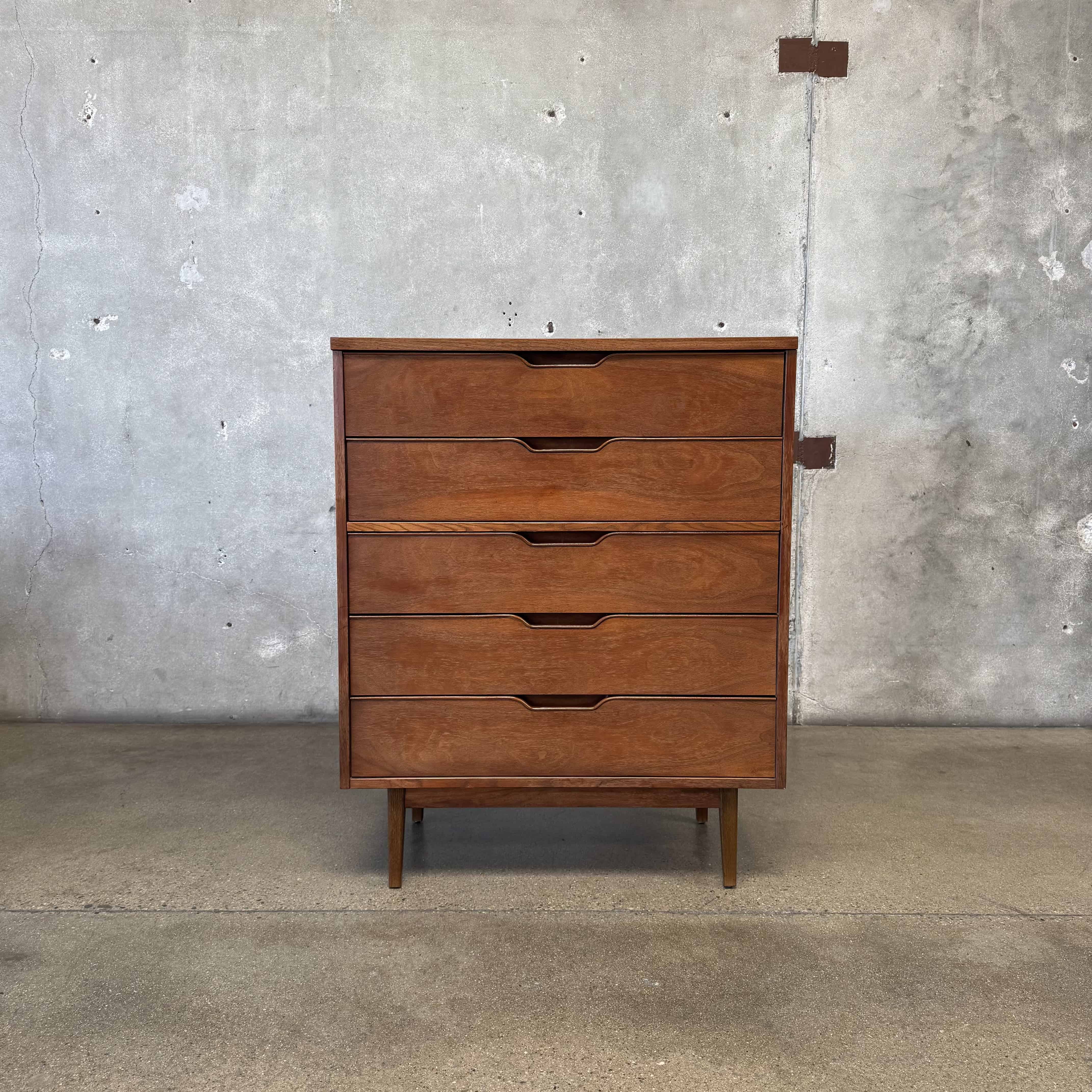 highboy dresser Mid Century Modern Walnut Highboy Dresser