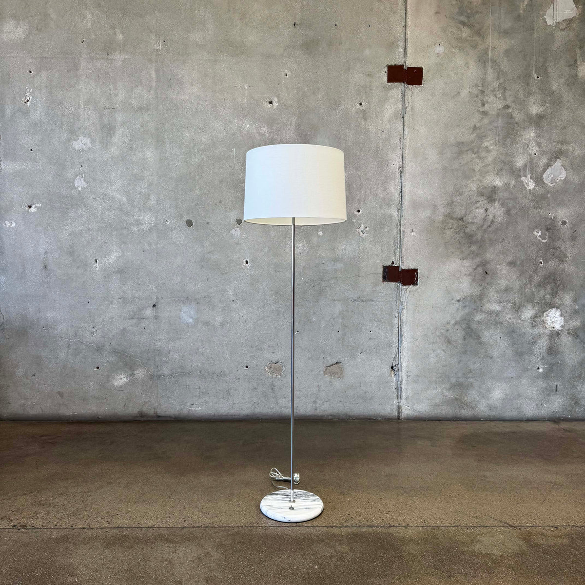 Mid Century Marble & Chrome Floor Lamp