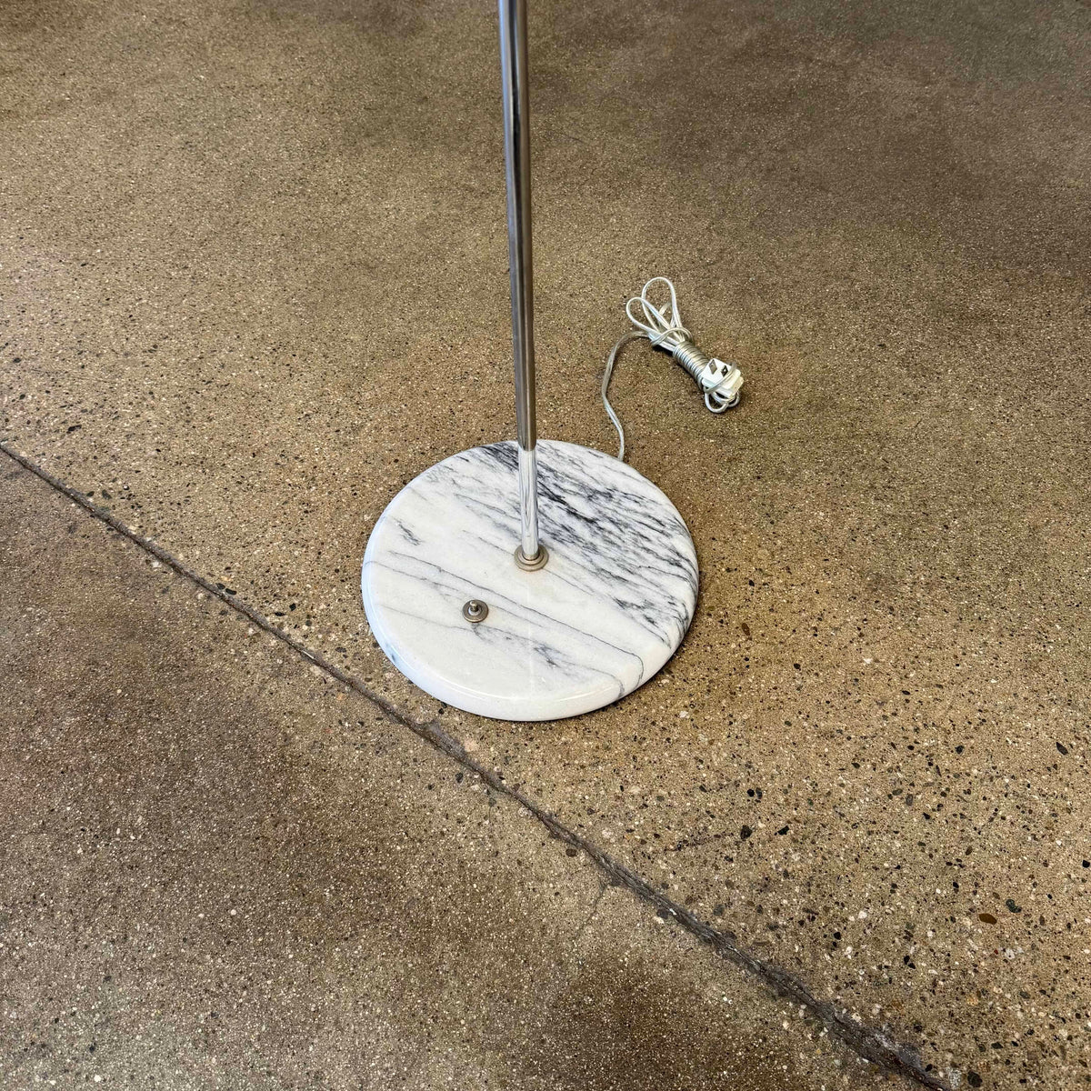 Mid Century Marble & Chrome Floor Lamp