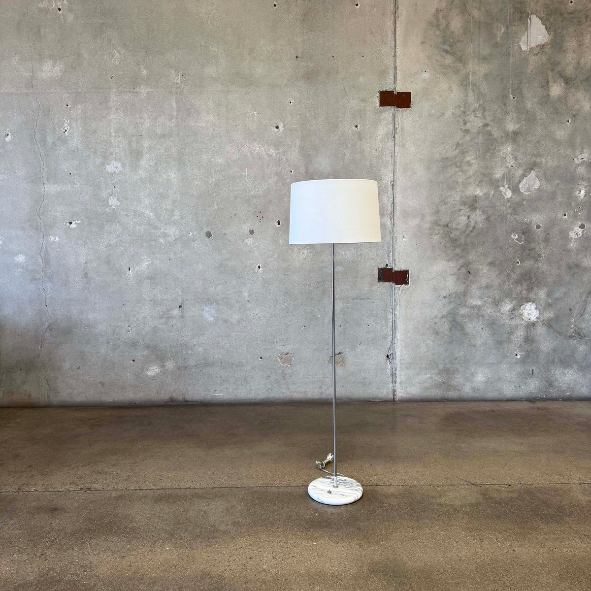 Mid Century Marble & Chrome Floor Lamp
