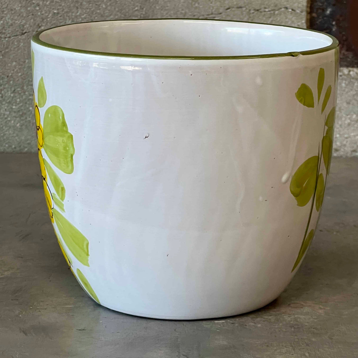 Hand Painted Glazed Ceramic Planter.  Italian