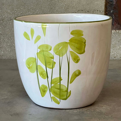 Hand Painted Glazed Ceramic Planter.  Italian