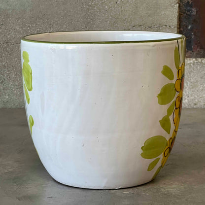 Hand Painted Glazed Ceramic Planter.  Italian