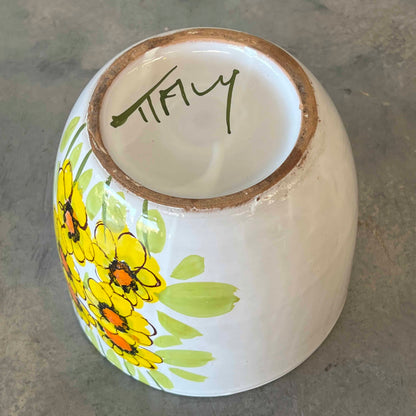 Hand Painted Glazed Ceramic Planter.  Italian