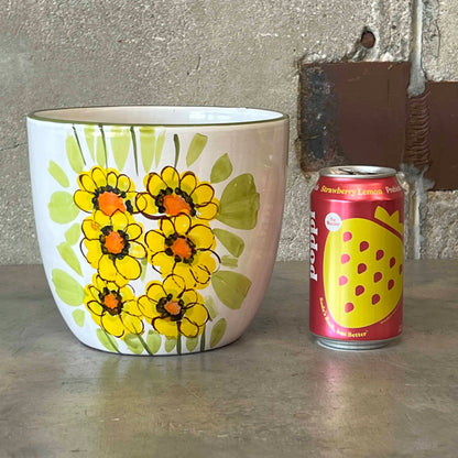 Hand Painted Glazed Ceramic Planter.  Italian