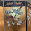 Vintage Asian four Panel Folding Screen