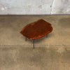 Vintage Burl & Iron Side Table