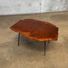 Vintage Burl & Iron Side Table