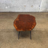 Vintage Burl & Iron Side Table
