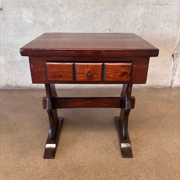 Vintage Solid Wood Side Table w/ Drawer
