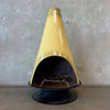 Vintage MCM Yellow Porcelain Enamel Finish Malm "Fire Duke" Fireplace