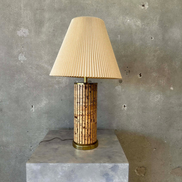 Vintage Cork Table Lamp