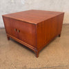 Mid Century Modern Side Table w/ Storage Made of Walnut & Brass Handles