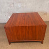 Mid Century Modern Side Table w/ Storage Made of Walnut & Brass Handles