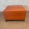 Mid Century Modern Side Table w/ Storage Made of Walnut & Brass Handles