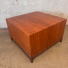 Mid Century Modern Side Table w/ Storage Made of Walnut & Brass Handles