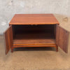 Mid Century Modern Side Table w/ Storage Made of Walnut & Brass Handles