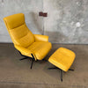 Norwegian Design Leather Swivel Recliner w/ Ottoman #2