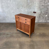 Mid Century Walnut & Brass Highboy Dresser By Stanley