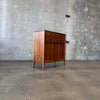 Mid Century Walnut & Brass Highboy Dresser By Stanley