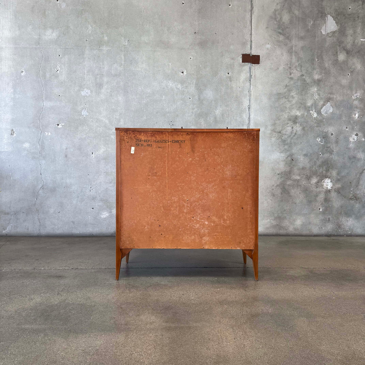 Mid Century Walnut & Brass Highboy Dresser By Stanley