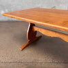Vintage 1960s One of a Kind Oak Trestle Coffee Table