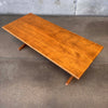 Vintage 1960s One of a Kind Oak Trestle Coffee Table