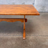 Vintage 1960s One of a Kind Oak Trestle Coffee Table