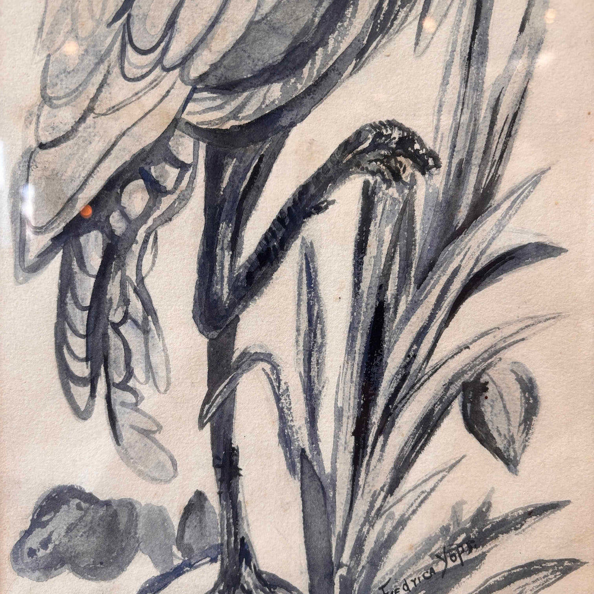 Antique Signed Watercolor