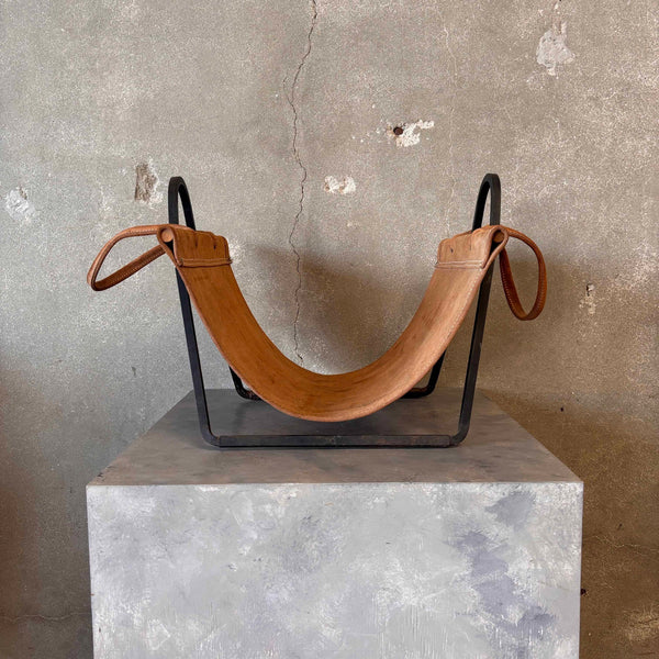 Mid Century Iron & Wood Caddy