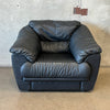 Italian Black Leather Post Modern Chair