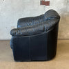 Italian Black Leather Post Modern Chair