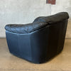 Italian Black Leather Post Modern Chair
