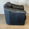 Italian Black Leather Post Modern Chair